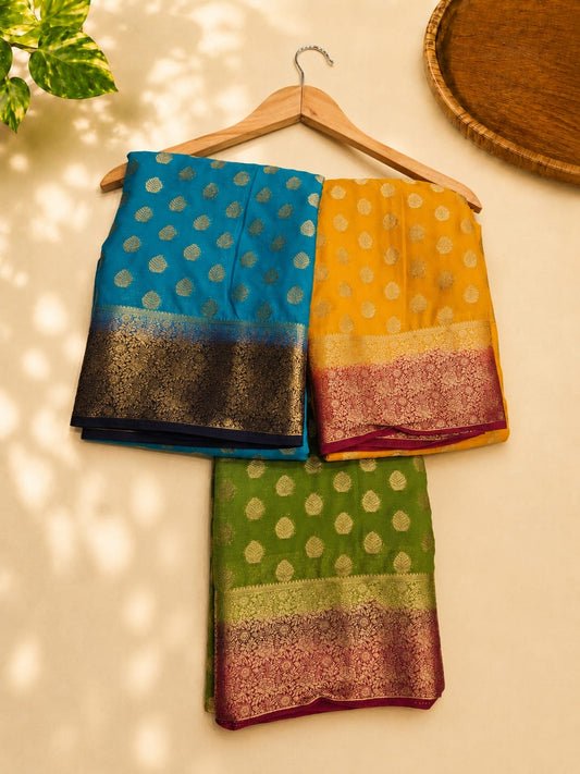 Semi Benarasi Saree with Blouse