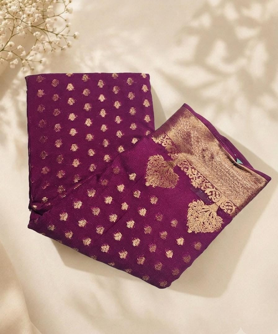 Semi Benarasi Saree with Blouse