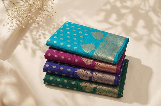 Semi Benarasi Saree with Blouse