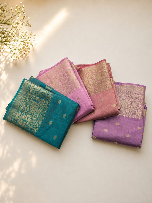 Tussar Zari Border Saree with Blouse