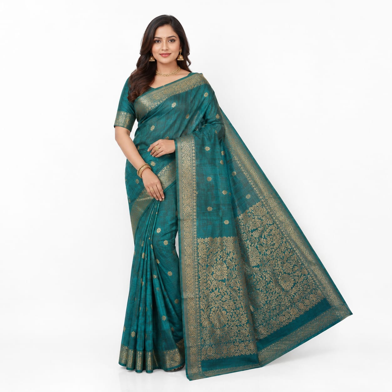 Tussar Zari Border Saree with Blouse
